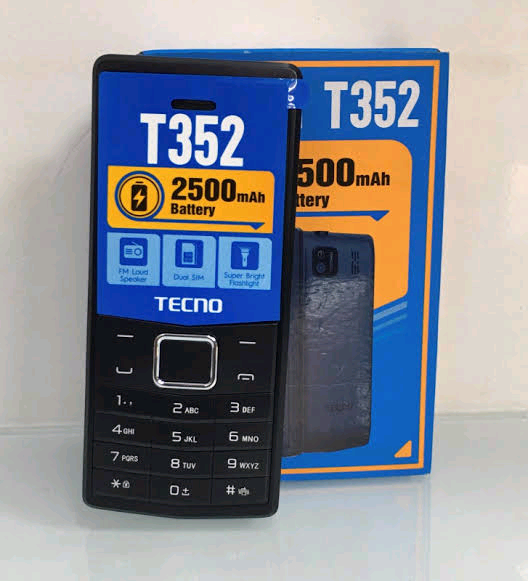 TECNO T352 2500mAh Battery, FM Loud Speaker, Dual SIM, Super Bright Flashlight 24 months warranty  image