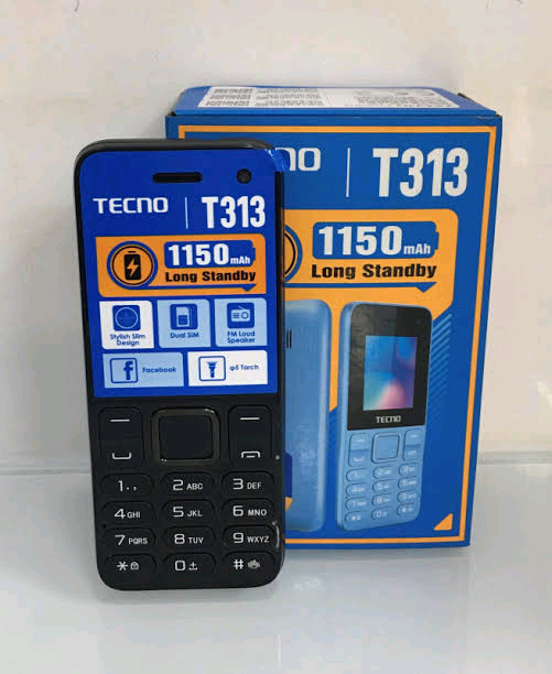 TECNO T313 1150mAh long standby, Stylish Slim Design, Dual SIM, FM Loud Speaker, Facebook, Flashlight, 24 months warranty  image